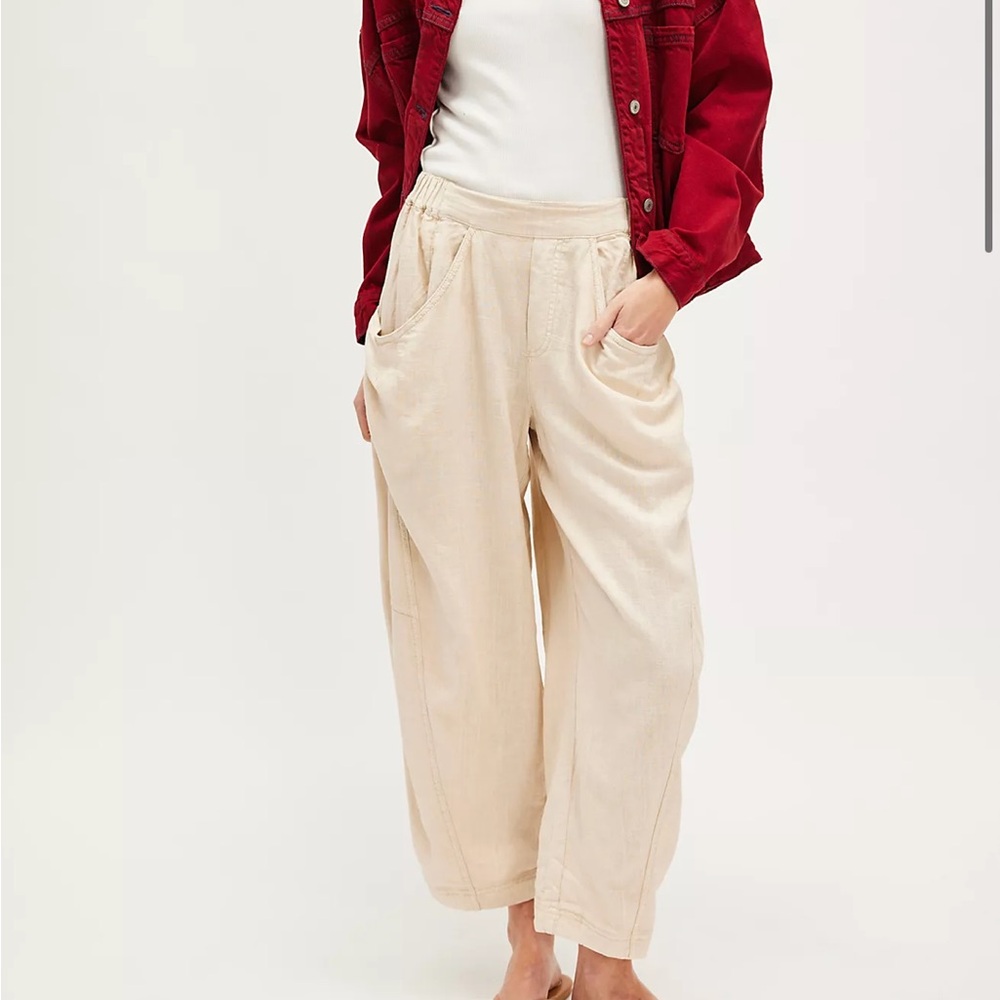 Free People High Road Solid Pull On Barrel Pants